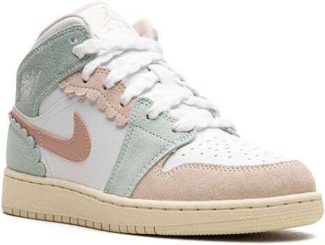 Jordan Kids Air Jordan 1 Mid "Pink Oxford" sneakers White