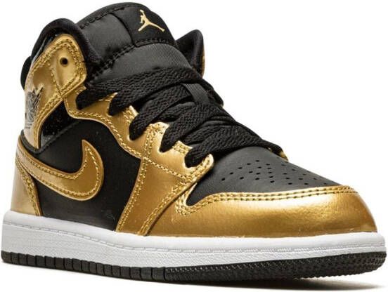 Jordan Kids Jordan 1 Mid SE "Metallic Gold" sneakers Black