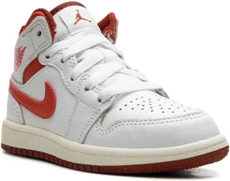 Jordan Kids Air Jordan 1 Mid SE "White Lobster Dune Red Sail Vachetta Tan" sneakers