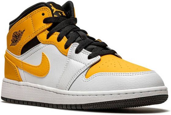 Jordan Kids Jordan 1 Mid "White University Gold" sneakers