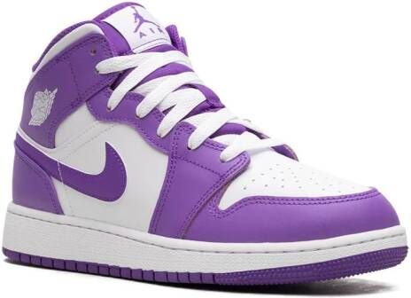 Jordan Kids Air Jordan 1 Mid "White Purple" sneakers