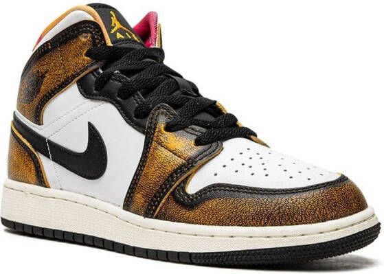 Jordan Kids Air Jordan 1 Mid SE "Black Taxi White Sail" sneakers Brown