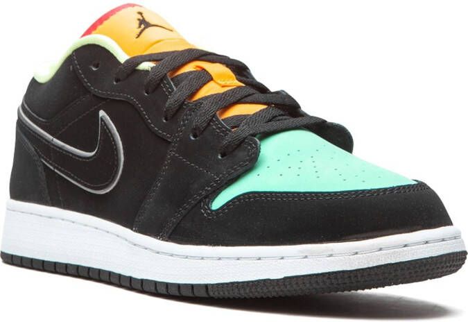 Jordan Kids Jordan 1 Low SE "Aurora Green" sneakers Black