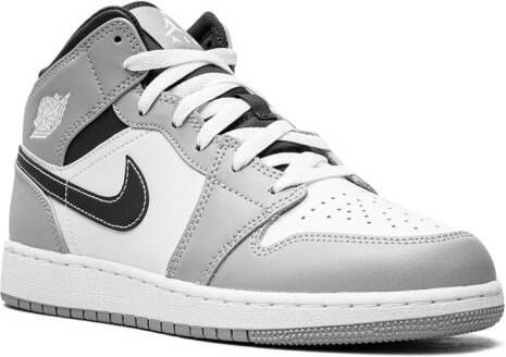 Jordan Kids Jordan 1 Mid "Light Smoke Grey" sneakers White