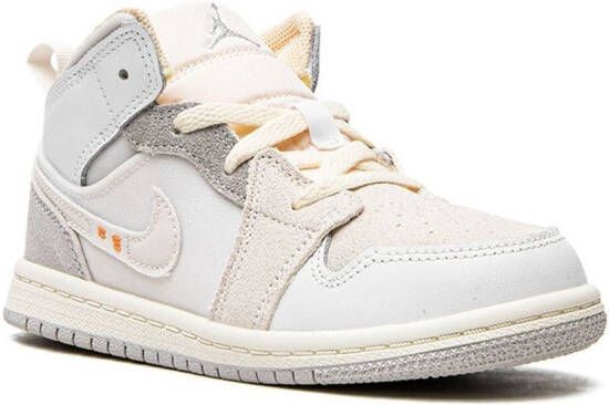 Jordan Kids Jordan 1 Mid SE Craft "White Neutral Grey Phantom" sneakers Neutrals