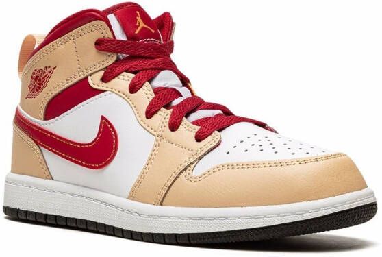 Jordan Kids Jordan 1 Mid "White Onyx Light Curry" sneakers