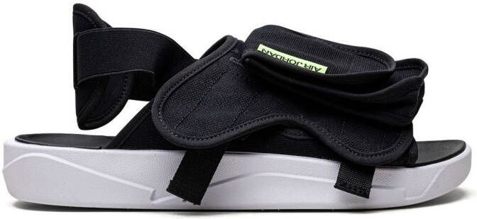 Jordan LS "Ghost Green" slides Black