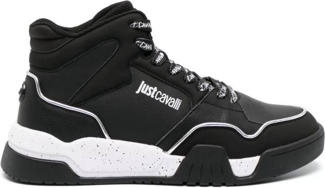 Just Cavalli lace-up panelled sneakers Black