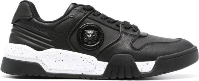 Just Cavalli logo-patch leather sneakers Black