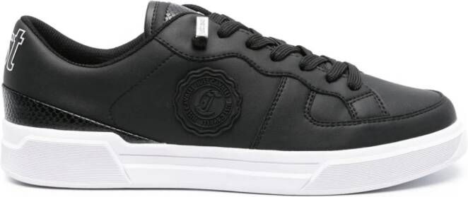 Just Cavalli logo-patch leather sneakers Black