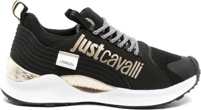 Just Cavalli logo-print lace-up sneakers Black