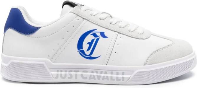 Just Cavalli logo-print leather sneakers White