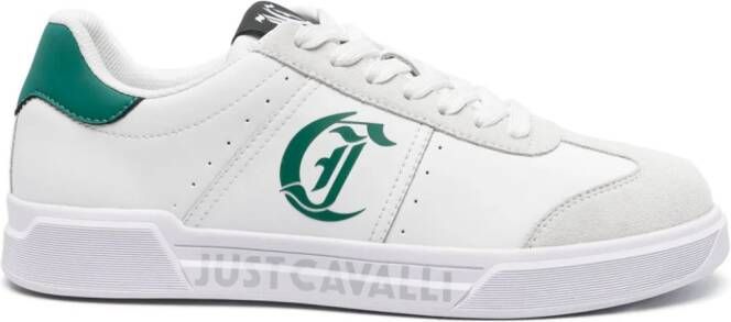 Just Cavalli logo-print leather sneakers White