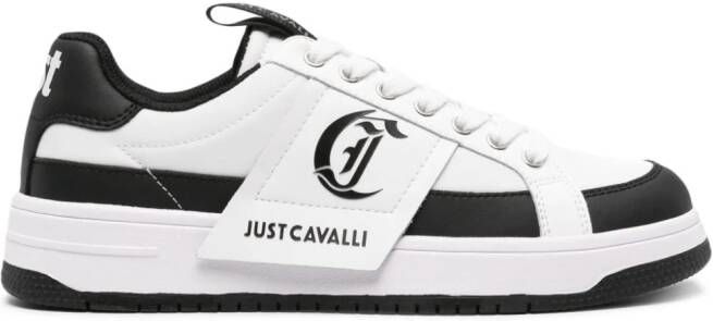 Just Cavalli logo-print leather sneakers White