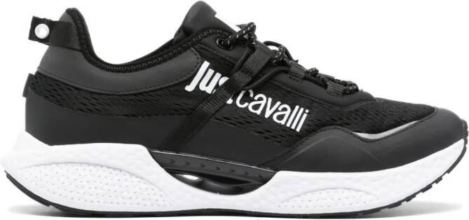 Just Cavalli logo-print panelled sneakers Black