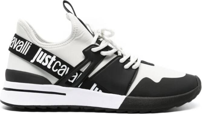 Just Cavalli logo-strap mesh sneakers Black