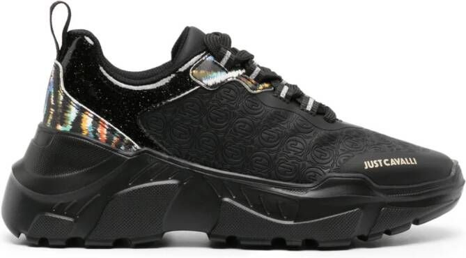 Just Cavalli monogram panelled chunky sneakers Black