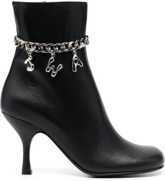 JW Anderson 80mm logo-embellished leather boots Black