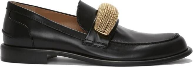 JW Anderson appliqué-detail leather loafers Black