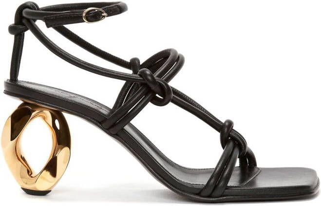 JW Anderson chain-heel strappy sandals Black