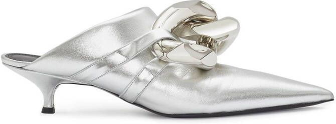 JW Anderson Chain leather mules Silver