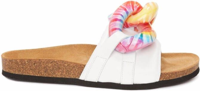 JW Anderson Chain slip-on slides White