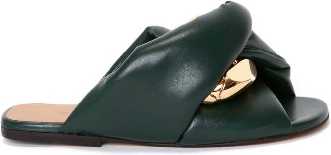 JW Anderson Chain Twist faux-leather sandals Green