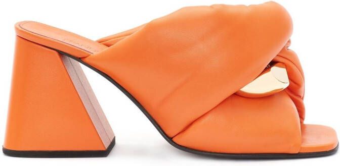 JW Anderson Chain Twist leather sandals Orange