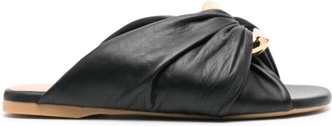 JW Anderson Corner leather flats Black