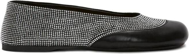 JW Anderson crystal-embellished ballerina flats Black
