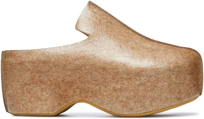 JW Anderson leather platform clogs Brown