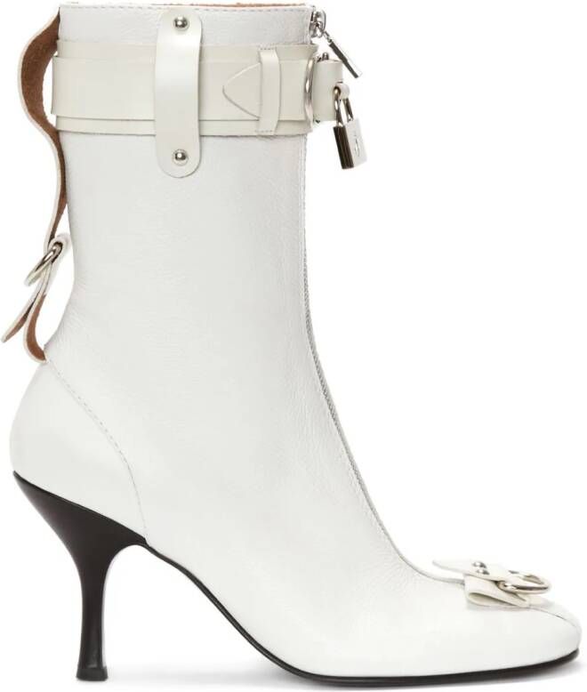 JW Anderson padlock ankle boots White