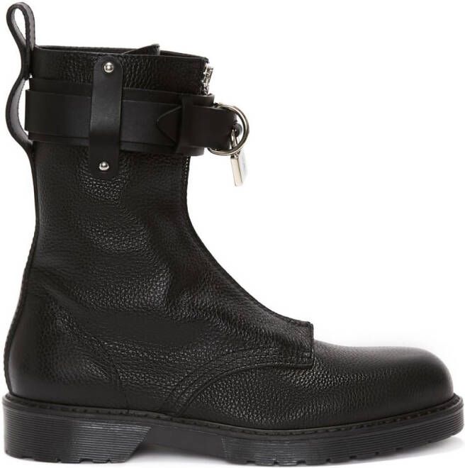 JW Anderson padlock combat boots Black