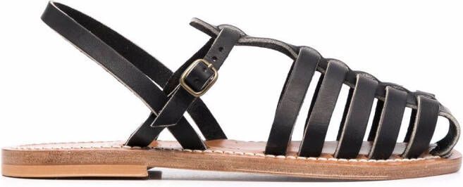 K. Jacques open-toe leather sandals Black