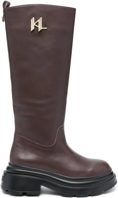 Karl Lagerfeld Danton knee-high riding boots Brown