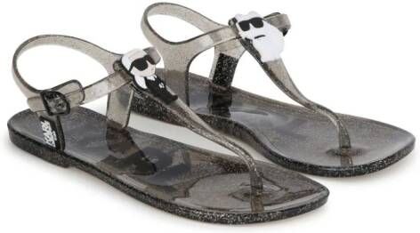 Karl Lagerfeld Kids Ikonik Karl & Choupette transparent sandals Black