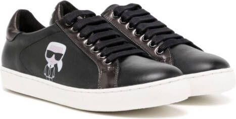 Karl Lagerfeld Kids Ikon Karl lace-up sneakers Black