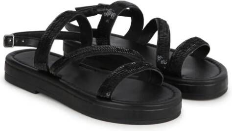 Karl Lagerfeld Kids sequin-embellished slingback sandals Black
