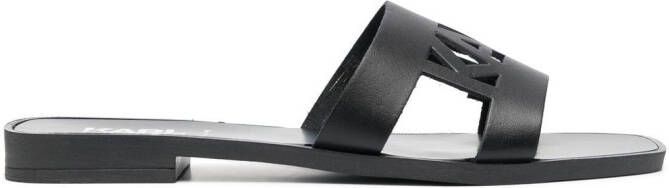 Karl Lagerfeld logo-tape sandals Black