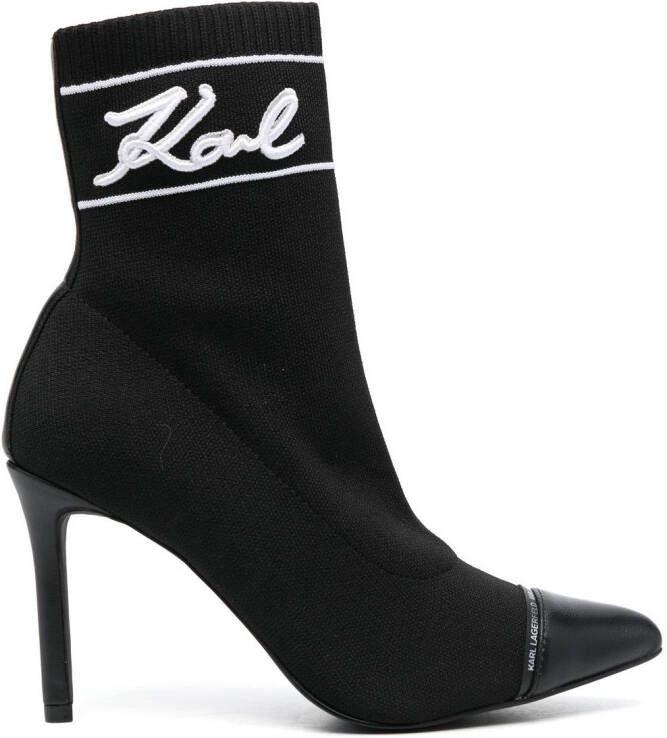 Karl Lagerfeld 100mm Pandara Signia ankle boots Black