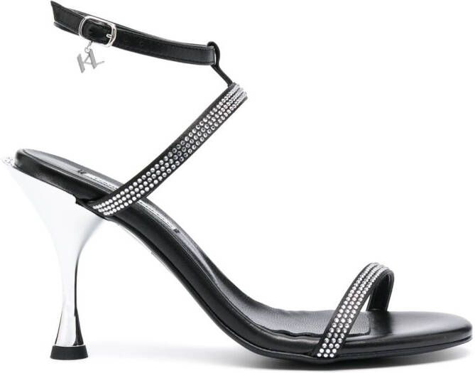 Karl Lagerfeld rhinestone-embellished leather sandals Black