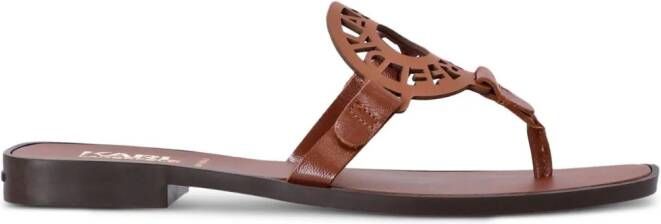Karl Lagerfeld Skoot II logo cut-out slides Brown