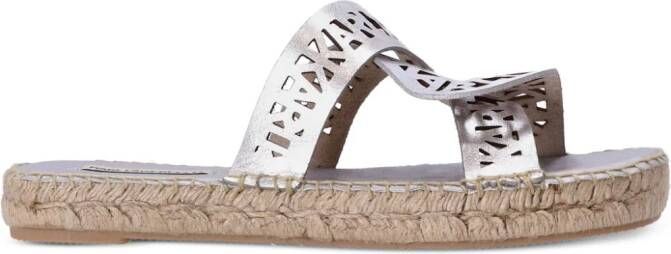 Karl Lagerfeld Souk Interlock espadrille slides Silver