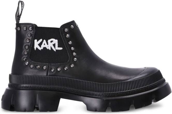 Karl Lagerfeld Trekka Max studded boots Black