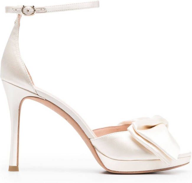 Kate Spade bow-detail satin sandals Neutrals