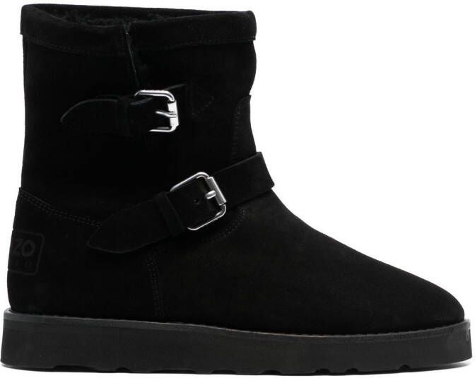 Kenzo buckle-detail suede boots Black