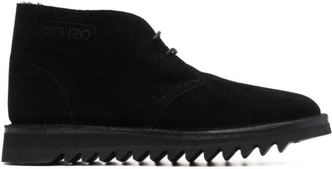 Kenzo embossed-logo detail boots Black