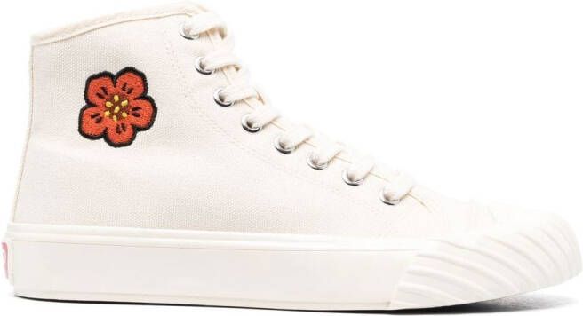 Kenzo embroidered-logo high-top sneakers Neutrals