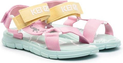 Kenzo Kids embossed-logo flat sandals Pink