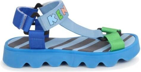 Kenzo Kids logo-print colour-block sandals Blue